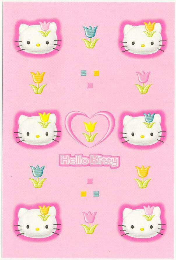 Hello Kitty faces on paper