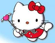 Hello Kitty flying on the sky