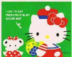 Hello Kitty holding fruits