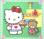 Hello Kitty baking birthday cake