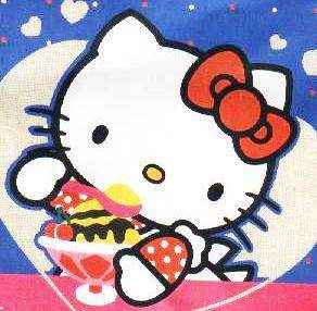 Hello Kitty eating ice cream