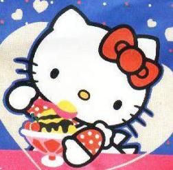 Hello Kitty eating ice cream